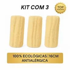 Kit 3 Buchas Vegetais Naturais 16cm Esponja Para Banho Esfoliante Antialérgica Sustentável envio rapido
