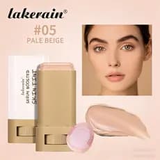 Lakerain Foundation Tint Stick Com Pó puff Bálsamo Soro Boosted Skin Hidratante Textura Sedosa Fundação Cobertura Plumpe