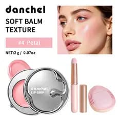 Danchel Lip Grip 3 Texturas Vidro Brilhante Matte Balm Batom Grátis Pincel Labial E Puff De Dedo Presente Hidratante Nut