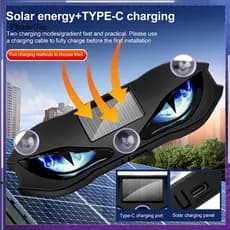 Luzes Interiores De Carro Movidas A Energia Solar Do Plutônio , Noturnas Automóvel , Design De Ventosa Sem Fio Para Fáci