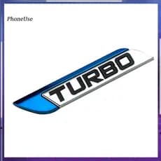 PU 3D Metal TURBO Turbocharged Adesivo De Carro Logotipo Emblema Decalques De Estilo