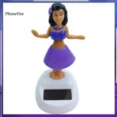 PU Solar Dancing Beach Girl Balanço Automático Ornamento Interior De Carro Decoração De Painel