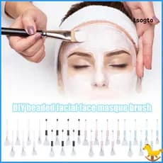 【TS】7 Unidades De Escova De Máscara Facial De Contas DIY , Aplicador De Espátula Macia De Silicone Para Cuidados Com