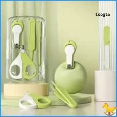 【TS】4 Unidades/Conjunto Kit Cortador De Unhas Para Bebê , Com , Tesoura , Pinça , Arquivo , Estojo De Armazenamento ,