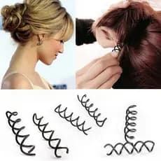 【TS】12 Pçs Grampo De Cabelo Giratório Espiral De Metal