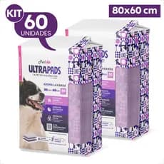 Kit 2 Tapete Higiênico Ultra Pads 80x60 Aroma Lavanda - 60 Unidades