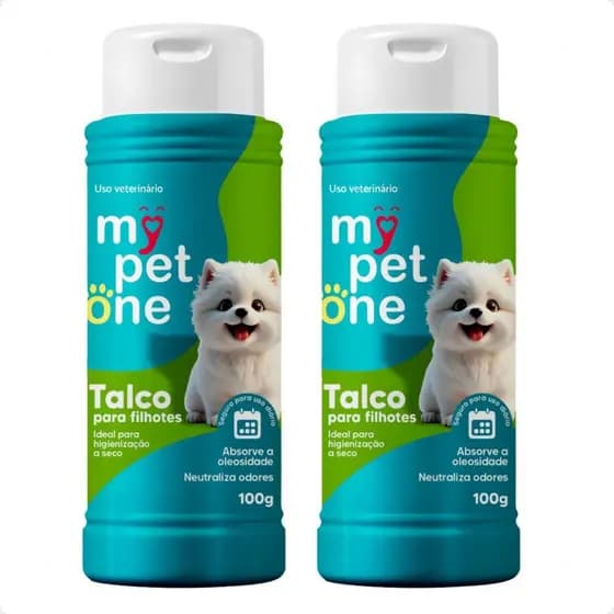 Kit 2 Talco Higiênico Perfumado Para Cães Filhotes Mypetone - 100g