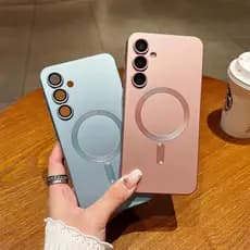 Luxo Magnético Macio TPU Caso De Telefone Para Samsung A17 A56 A36 A26 A16 A06 A55 A35 A25 A15 A05 S A54 A34 A24 A14 Mag