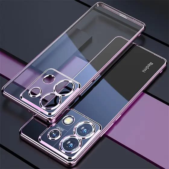 Telefone POCO M6 X6 Pro Redmi Note 13 4G Capa De Luxo Transparente De Silicone Macio Eletroplatado Redme Note13 5G