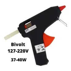 Pistola De Cola Quente 37- 40w Bivolt(110-220v) Bico Fino Para Bastão + 10 BASTÕES DE COLA