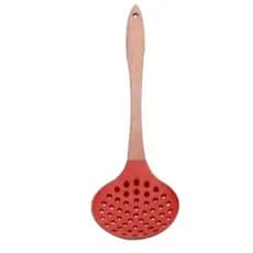 Escumadeira De Silicone E Madeira Vermelha Wellmix Oferta