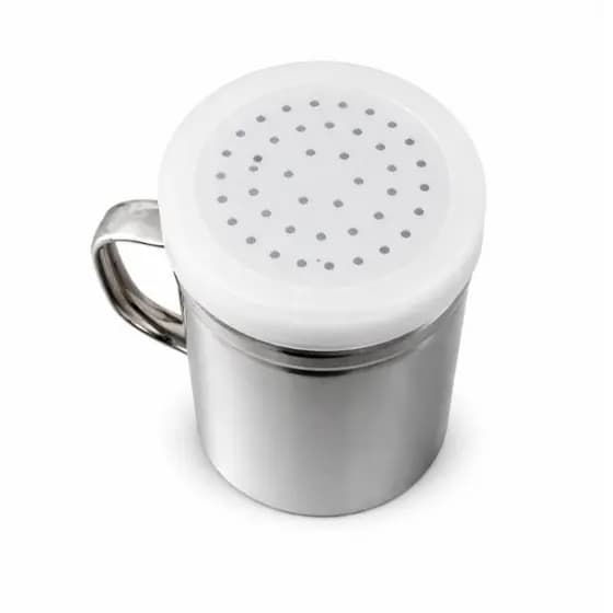Polvilhador Inox para Temperos Saleiro com Alça e Tampa Porta Sal Pimenta Cozinha Profissional