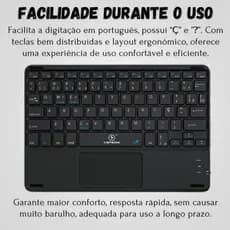Teclado Bluetooth Chave Redonda Sem Fio Com Touch Para ipad/Celular/Tablet/Laptop