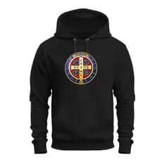 Moletom Canguru Medalha de Sao Bento Blusa de Frio CASACO - Proteção e Fé  Livrai nos do mal e da inveja - Quente