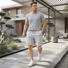Bermuda Masculina Moletom Short Casual Confortavel com Bolsos Elastico e Cadarço envio rapido