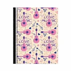 Caderno Espiral Love Music Feminino – 80 folhas