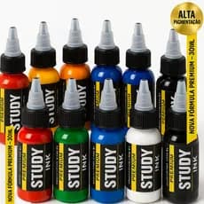 Tinta de Tatuagem Study Ink  Premium 30ml Alta Fixação Ideal Para Tattoo Cores Vibrante Profissional