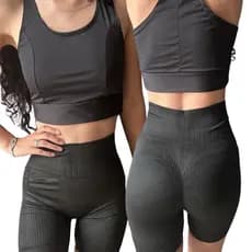 Conjunto Fitness Feminino Top + Short Roupas De Academia Ginástica Suplex