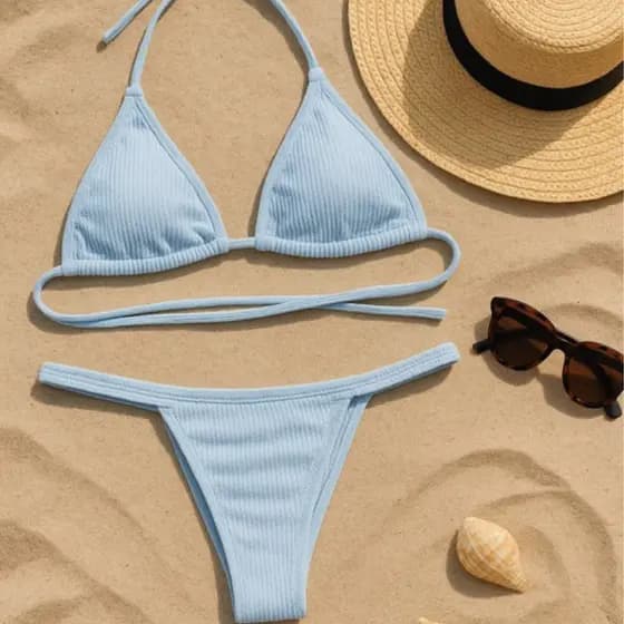 Biquíni Fita Forrado Calcinha Com  Marquinha Cortininha Sem Bojo Moda Praia Envio Imediato