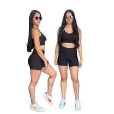 Conjunto Fitness academia  – Shorts e Top com Bojo