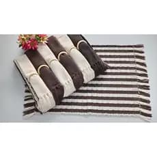 Kit Jogo americano Marrom com crú, produto artesanal. Decoração de mesa em tear mineiro.