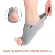 Meia Palmilha Ortopédica Anatômica Correção Tratamento Pé Chato Fascite Plantar Alivio de Dores