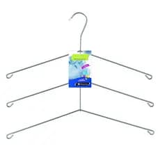 Cabide para Camisa Triplo Camiseiro Cromado Organização Roupa Armário - Kit com 2 unidades