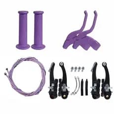 KIT Freio V-Brake manete manopla conduíte Lilás aro 16