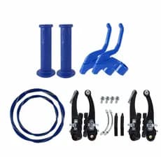 KIT Freio V-Brake Manete Manopla Conduíte bike aro  16 Azul