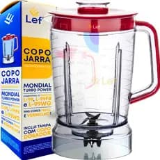 Copo par liquidificador Mondial Turbo Power L-99, L-99FB, L-99WG Preto e Vermelho