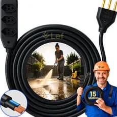 Extensão 15 metros Cabo Pp Reforçada Obra Profissional 10/20a Cor Preto 127 220v Lef