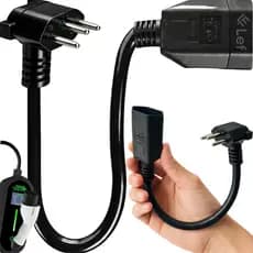 Adaptador De Tomada Fêmea 20a 3 pinos Para Macho 10a 3 pinos 90 Graus Bivolt Lef 127/220v