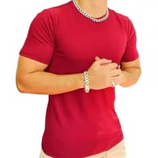 Camiseta Masculina Básica Manga Curta malha Canelada Lançamento