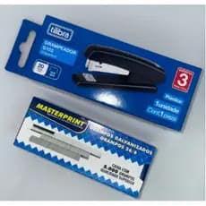 KIT GRAMPEADOR MEDIO PRETO  + 5000 GRAMPO 26/6 GRAMPEADOR PARA ATÉ 20 FOLHAS  ENVIO 24 HORAS