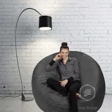 Puff Gigante Redondo Cinza Em Suede 1.20x50 Diâmetro Sem enchimento Lançamento