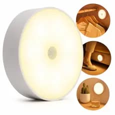 Luminária LED branco frio e quente recarregável com sensor de presença