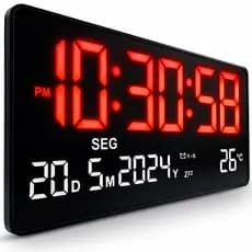 Relógio Digital De Parede Led Grande Mesa Alarme Termômetro Calendário
