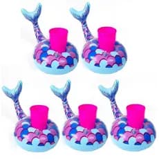 Kit 5 Boia Porta Copo Sereia Inflavel Piscina festa decoraca