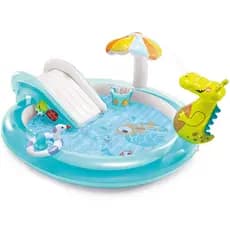 PISCINA PLAYGROUND INFLÁVEL INFANTIL JACARÉ COM CHUVEIRINHO