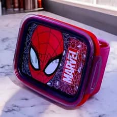 Marmita Hermética Com Compartimento  Plástico  850 ml - Homem Aranha Marvel Vingadores
