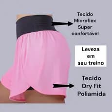 Short Feminino Dryfit 2 em 1 Academia Bermuda Dupla Para Caminhada Treino e Outros Exercício