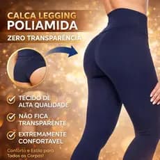 Calça Legging Cintura Alta Poliamida Feminina Premium
