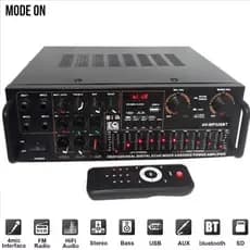 Super Amplificador 1200w Potente 220V Bluetooth controle remoto USB SD FM karaoke pega 4 microfones
