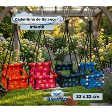 Cadeirinha de Balanço Infantil Luxo em Madeira – Suporta até 35kg (1 a 10 anos)