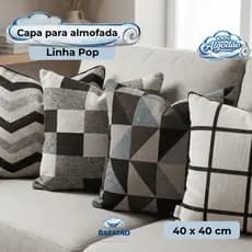 Capa de Almofada 40x40 Algodao Premium - Alta Qualidade Transforme Sua Sala