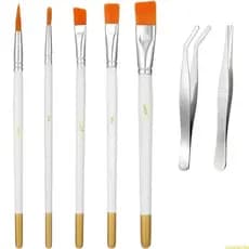 6 Pçs Conjunto Escova Multiuso Pinças Aço Inoxidável Para Bolo Fondant Cozimento Chocolate Bi