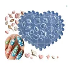 Um Molde De Escultura Para Arte Em Unhas Placa De Alívio 3D Inspirada No Oceano De Silicone Macio Uso Manicure E Salão D