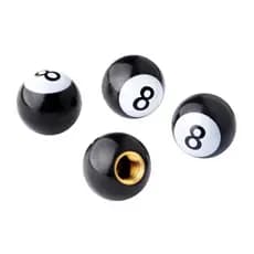 Apenas 4 Pcs Haste Da Válvula Do Pneu Caps Bilhar Preto 8 Forma Auto Car Tampas Ar