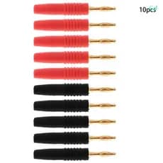 Gd 10 Pcs 2mm Tipo Solda Fio Masculino Banana Plug Conector Musical Adaptador Pin Banhado A Ouro