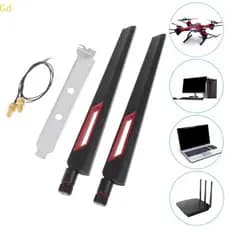 Gd 2 x 10dbi Antena WiFi Banda Dupla RP-SMA Para Sinais Móveis Reforço Roteador